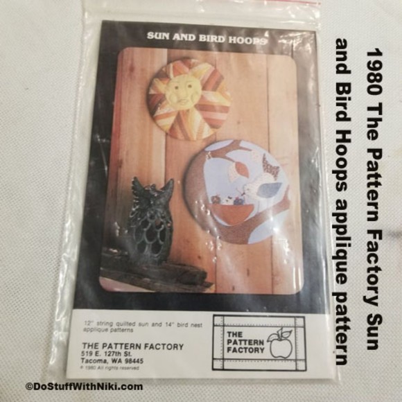 1980 The Pattern Factory Sun and Bird Hoops applique pattern Pat032 - Picture 1 of 5